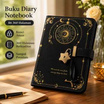 HAISI Buku Diary Notebook Catatan Jurnal B6 360 Halaman with Lock - TD-500