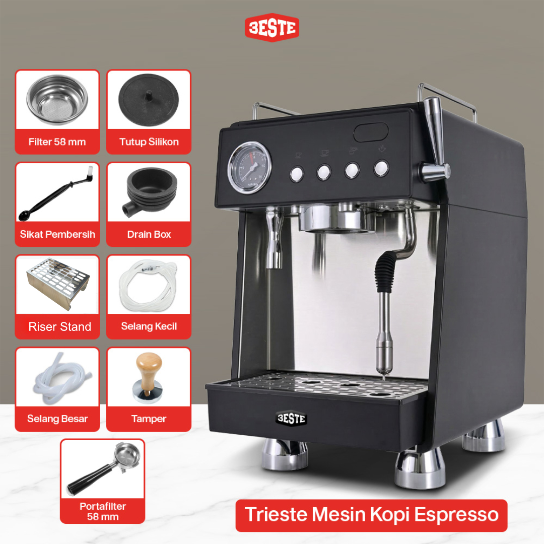 Gambar produk Trieste Mesin Kopi Espresso Coffee Maker Semi Automatic 15 Bar 2800W - M10A - 7