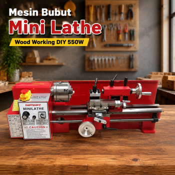 Gambar produk Taffware Mesin Bubut Mini Lathe Wood Working DIY 550W - MX0618