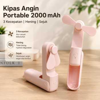 ZUZUO Kipas Angin Portable Genggam 3 Speed Mini Fan Folding 2000mAh - RY-2023
