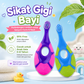 MJZ Sikat Gigi Anak Bayi Baby Soft Toothbrush BPA Free 2 PCS - MJ10