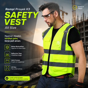 Gambar produk SPARDWEAR Rompi Proyek K3 Safety Vest Reflective Visibility All Size - 315