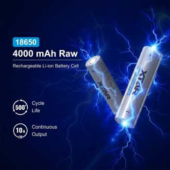 Gambar produk XTAR Baterai Isi Ulang Recharge 18650 Flat RAW 4000mAh 3.6V 10A 1PCS