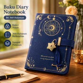 HAISI Buku Diary Notebook Catatan Jurnal B6 360 Halaman with Lock - TD-500