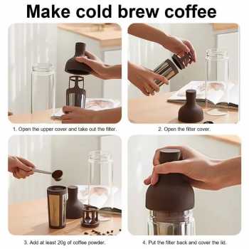 Gambar produk COBRIE Botol Cold Brew Coffee Maker Filter Borosilicate Glass 1L - OD-20 - 7