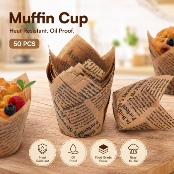 STARUBY Kertas Muffin Cup Baking Paper Oil Proof Food Grade 8cm 50 PCS - OXT-35