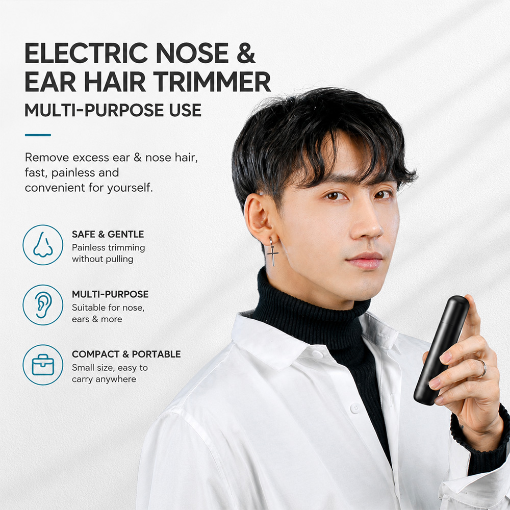 Gambar produk ENCHEN Alat Cukur Elektrik Bulu Hidung Telinga Trimmer Dual Edge Blade - EN005 N3 - 5