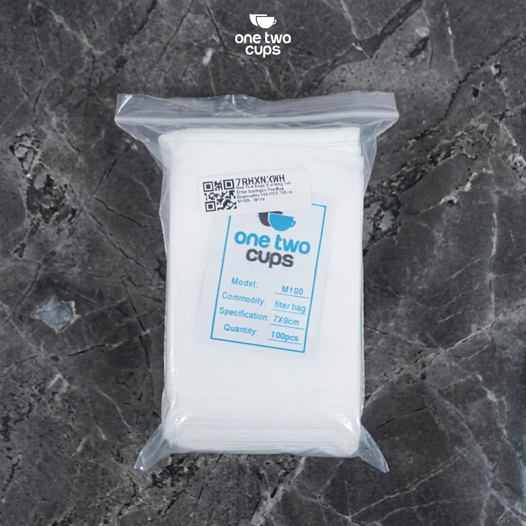 Gambar produk One Two Cups Kantong Teh Celup Kain Saringan Tea Bag Disposable 100PCS 7x9cm - M100 - Kemasan