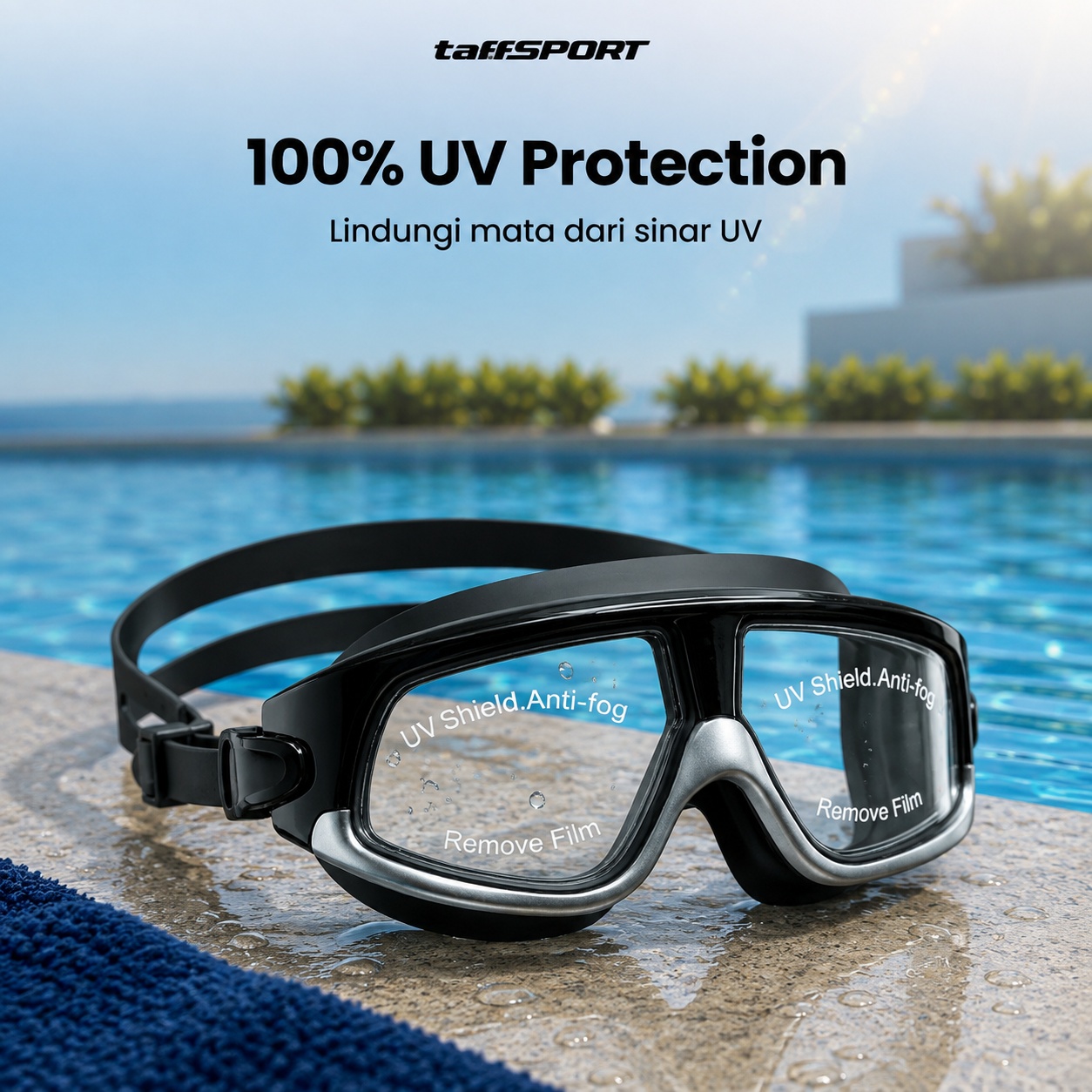 Gambar produk TaffSPORT Kacamata Renang Dewasa UV Protection Anti Fog - GOG-3610 - 2