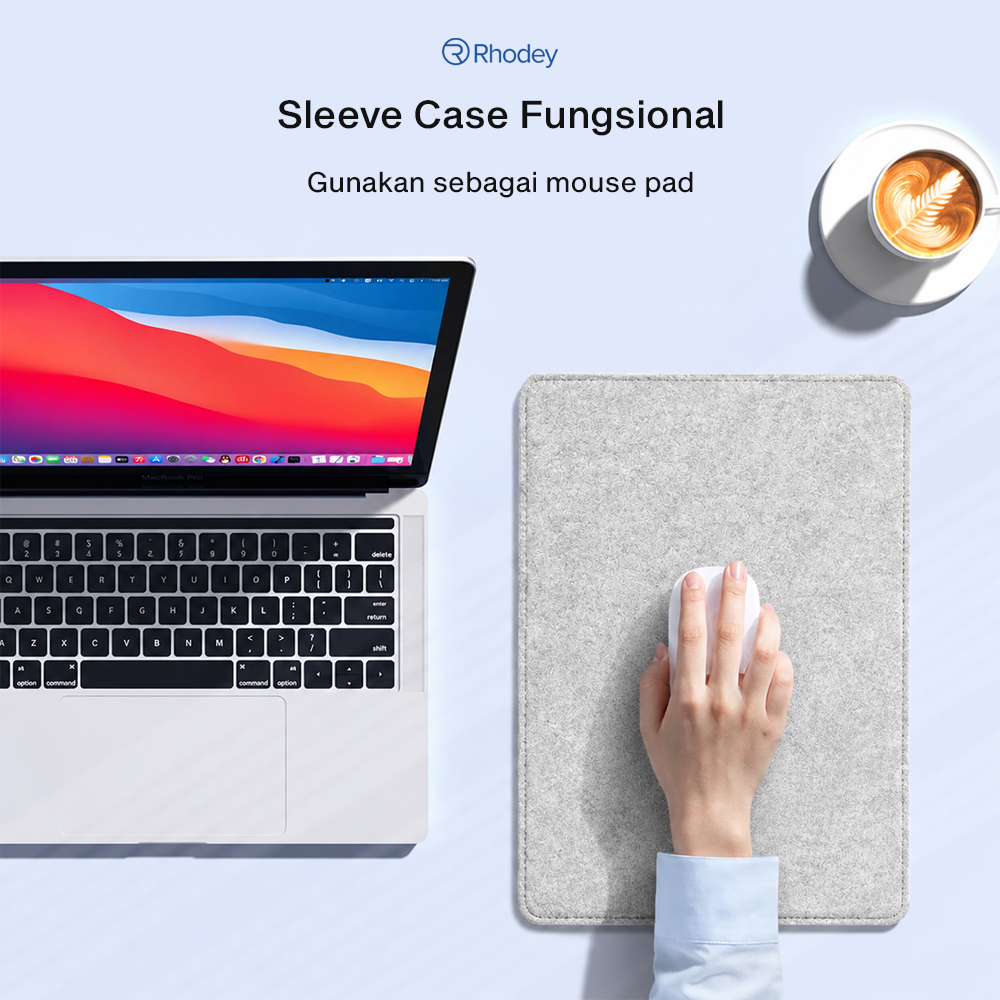Gambar produk Rhodey Sleeve Laptop Felt Soft Case Protection Cover 11 Inch - 5