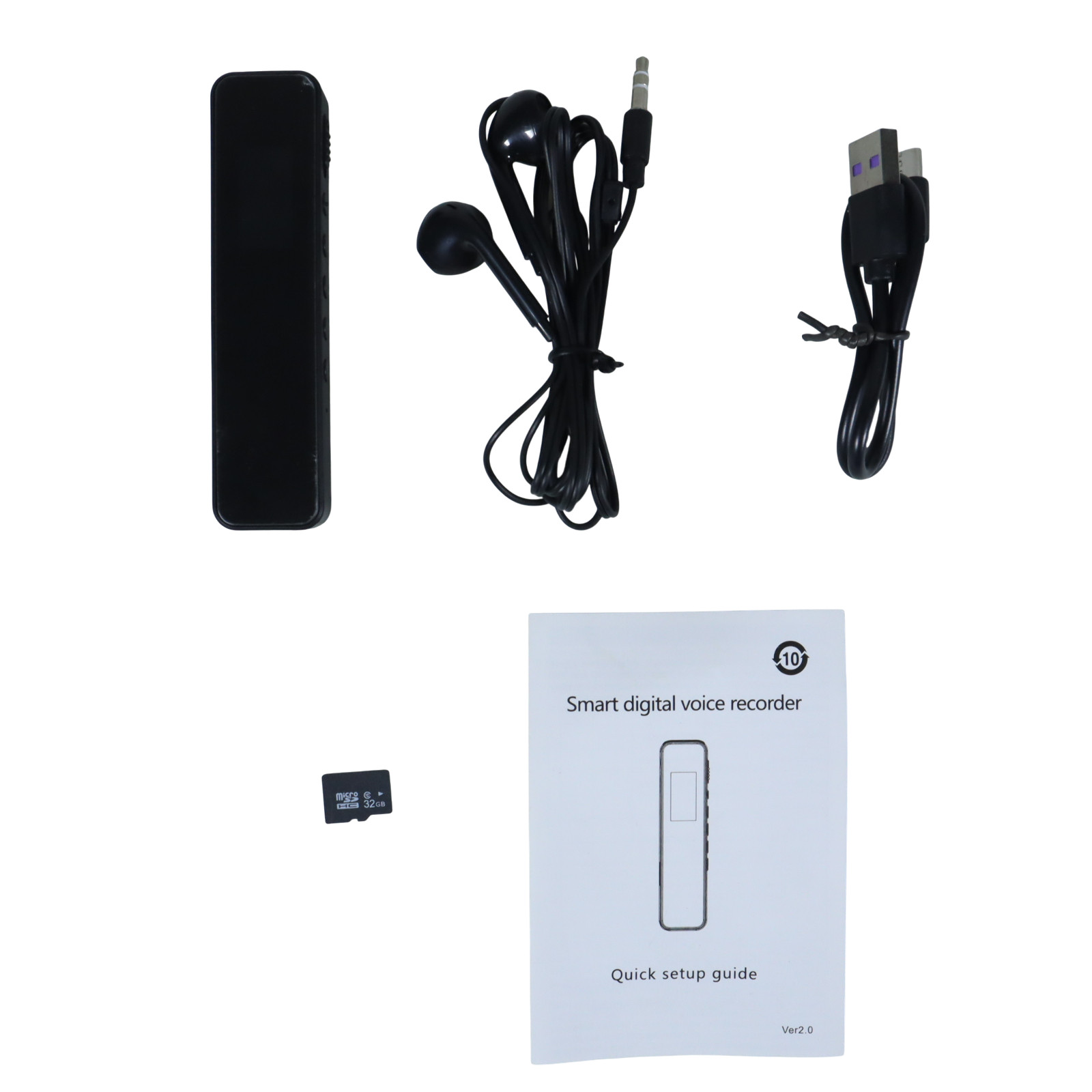 Gambar produk Voxa Perekam Suara Mini Audio Digital Voice Recorder 32GB - VC170 - 8