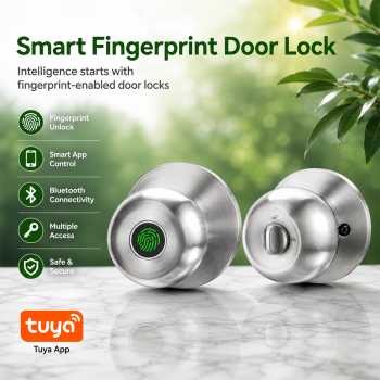 EUER Smart Cylinder Door Lock Fingerprint Tuya APP Waterproof - K10