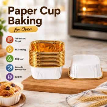 Hoaden Paper Cup Baking Oven Oil Proof Food Grade 6.5x8.5cm 50 PCS - OXT-15