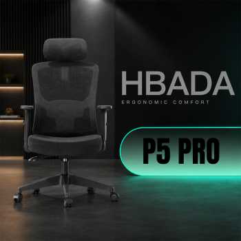 HBADA Kursi Kantor Office Chair 2D Lumbar Support Flexible Armrest - P5-Pro
