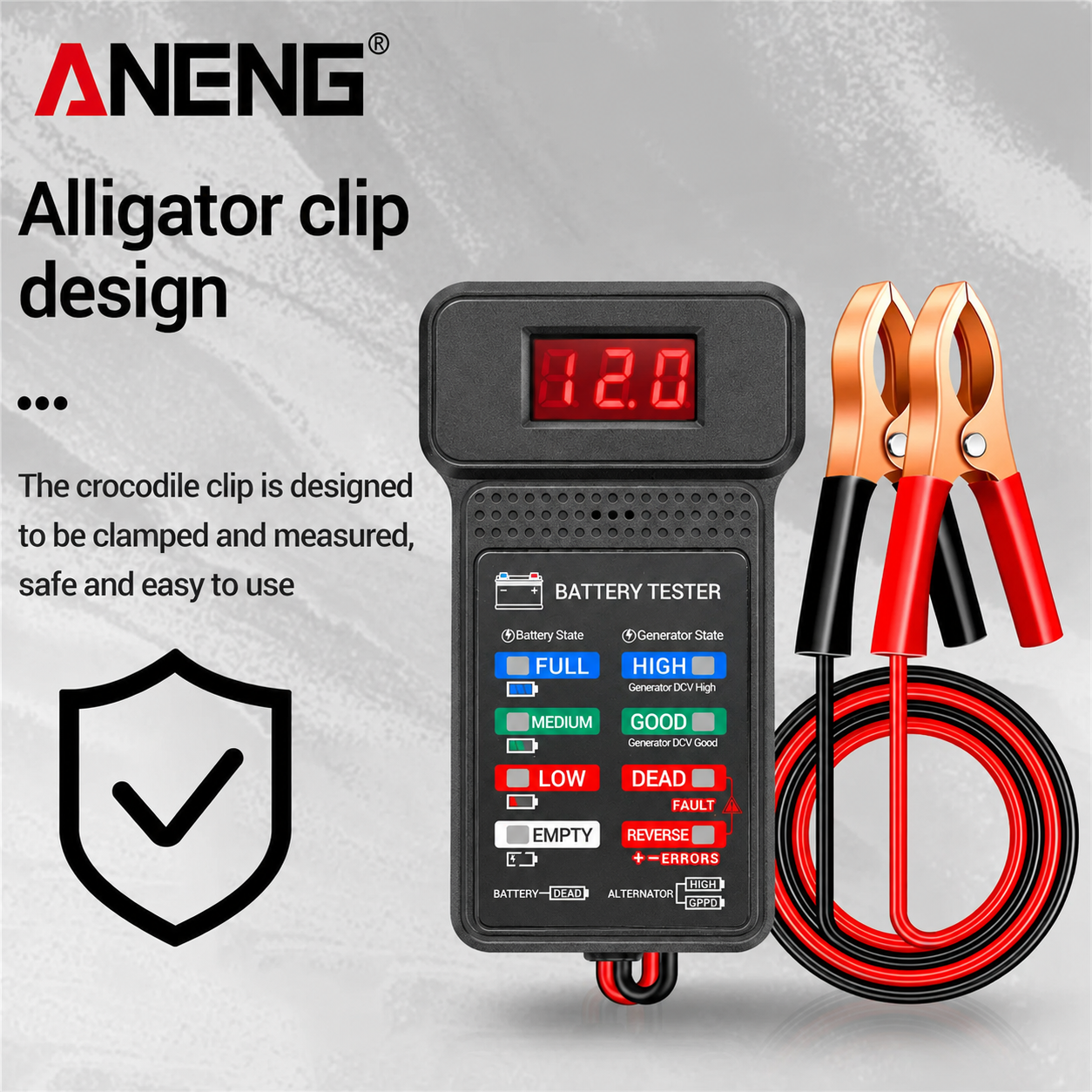Gambar produk ANENG Tester Aki Mobil Digital Car Battery Indicator 12V with Clamp - BT172 - 5