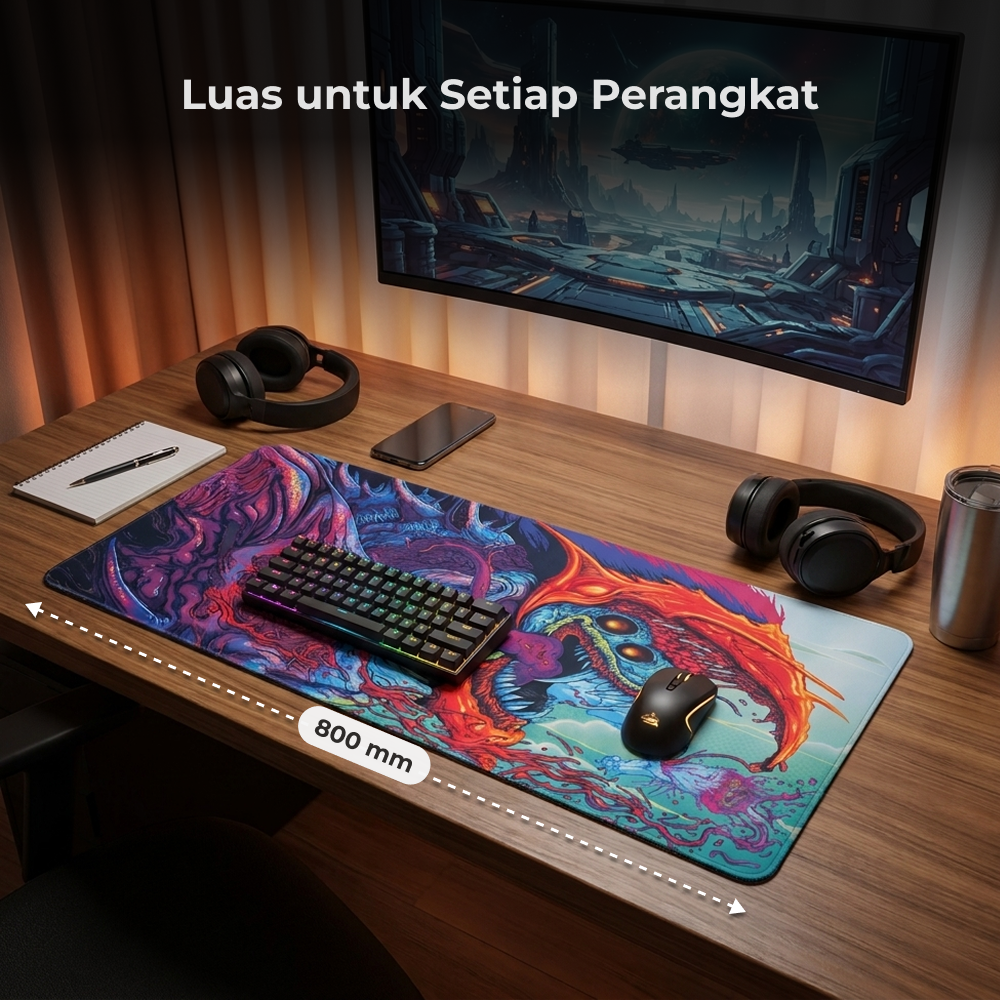 Gambar produk Mouse Pad Gaming XL Desk Mat Purple Monster - MP005 - 5