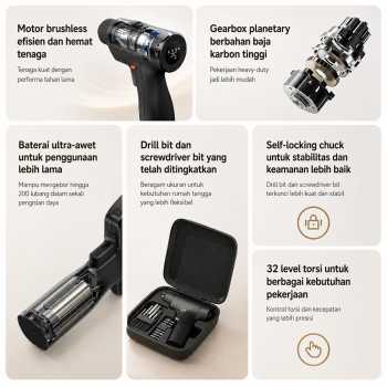 Gambar produk Mijia Bor Listrik Brushless Cordless 2 50 Nm 1700 RPM 14.4V 1900mAh - MJWSDZ002QW - 1
