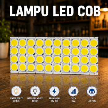 TaffLED Chip LED Lampu COB Floodlight Spotlight 2in1 Color 6W 40 PCS - COB4844-DC21-6
