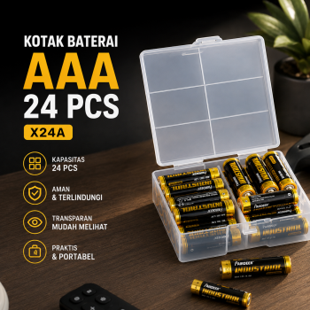 Gambar produk Taffware Kotak Baterai 24 Slot Plastic Multifunction Battery Box AAA - X24A