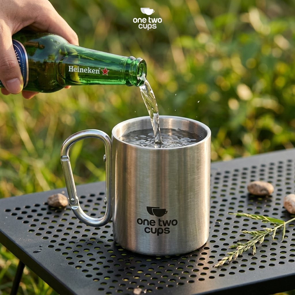 Gambar produk One Two Cups Cangkir Kopi Stainless Steel Carabiner Camping Cup 220ml - C125 - 3