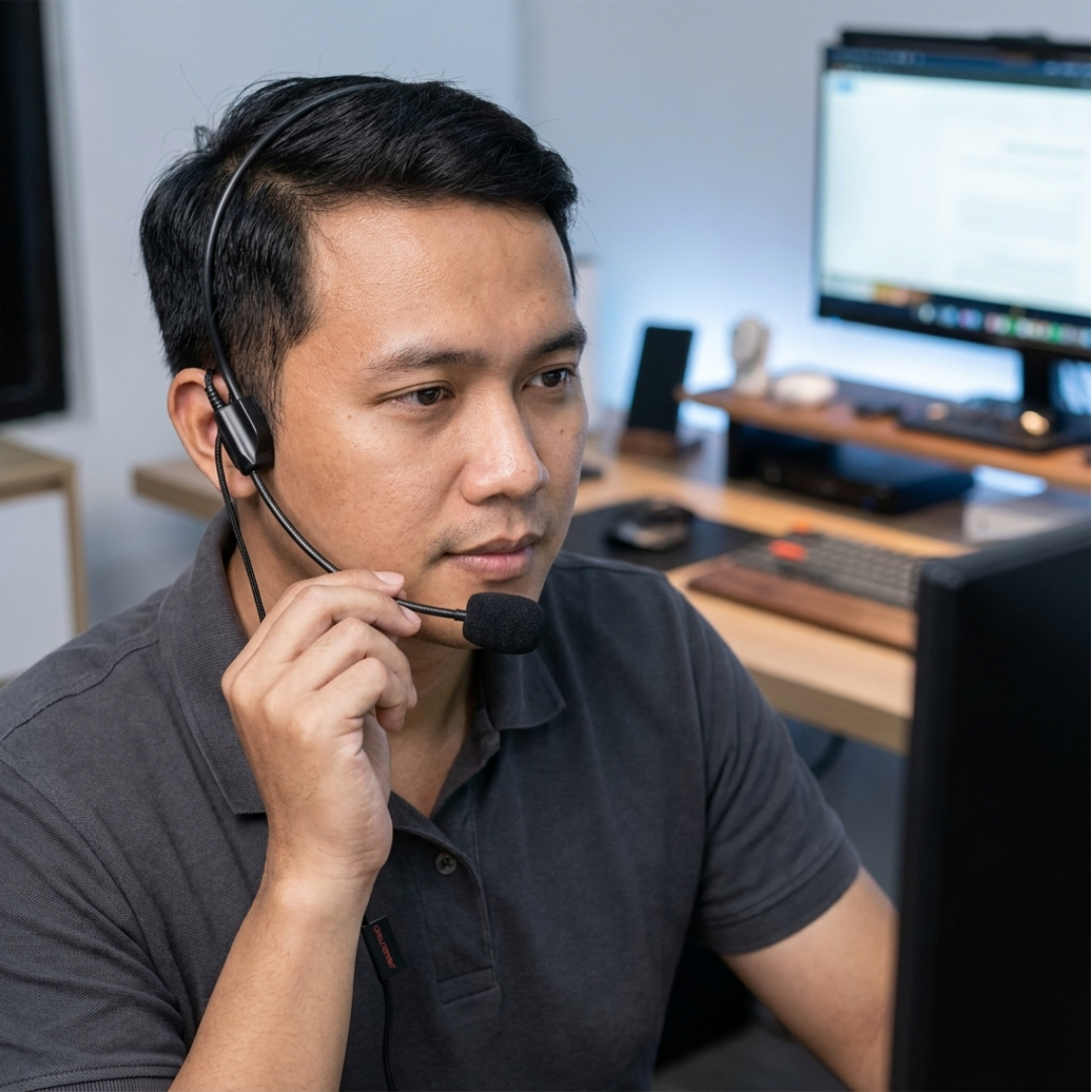 Gambar produk TaffSTUDIO Mic Handsfree Wired 3.5mm Call Center With Noise Reduction - M5 - 3