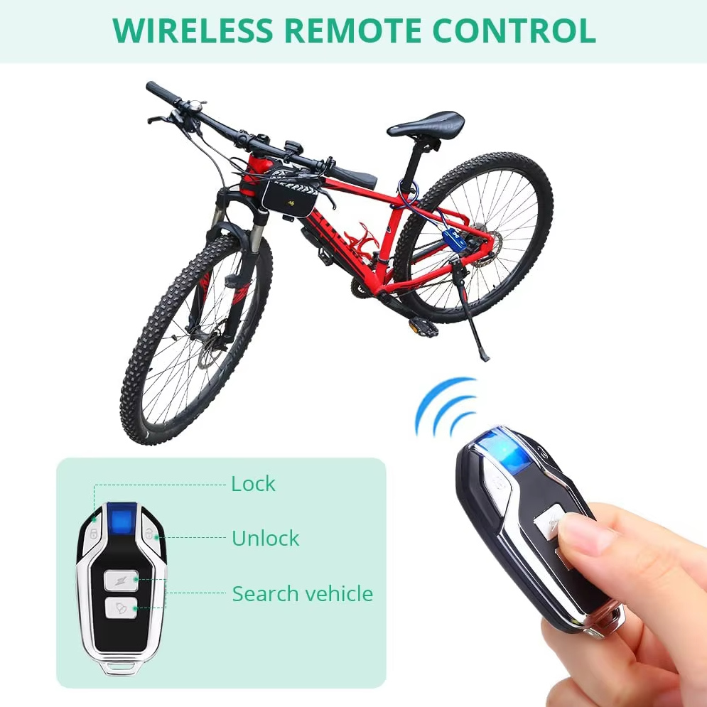 Gambar produk Zecure Gembok Sepeda Elektrik Anti Maling Alarm Lock 4Digit with Remot - Y787R - 1