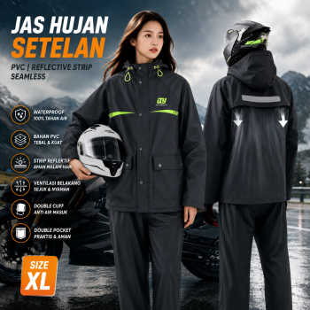 QUANYAN Jas Hujan Setelan Motor Seamless PVC Waterproof Raincoat - ZY-20