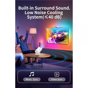 Gambar produk Rotundity Proyektor Mini Portable Android 11 WiFi 480P 150 ANSI - HY200 - 2