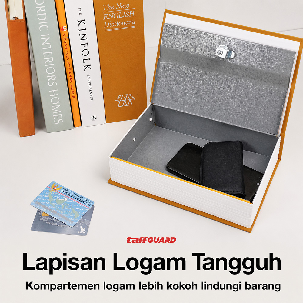 Gambar produk TaffGUARD Brankas Buku Kamus Kunci Manual Anti Maling Hidden Safe Box Kecil - KB-10L - 2