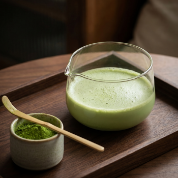 OYCHA Mangkuk Teh Chawan Kaca Transparent Japanese Matcha Bowl - D65