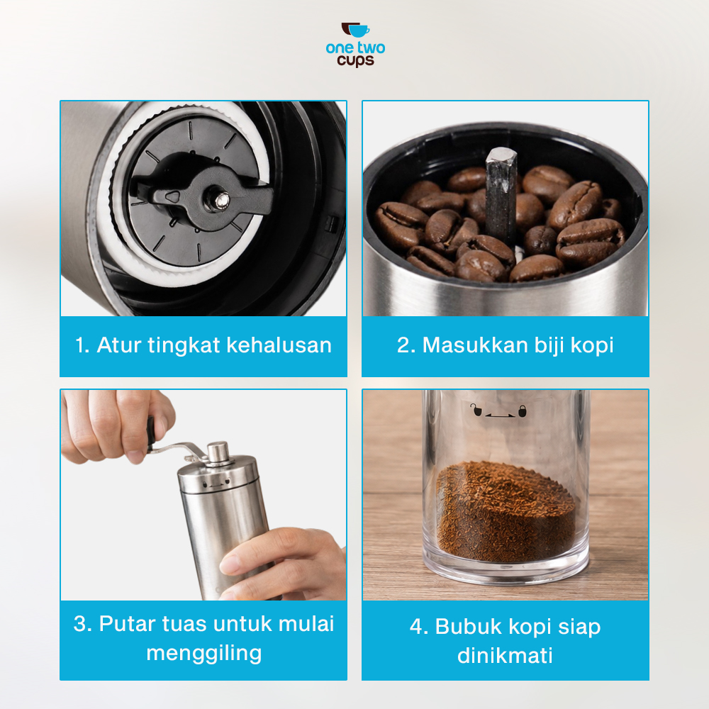 Gambar produk One Two Cups Alat Penggiling Kopi Manual Coffee Grinder Adjustable - 5014 - 5