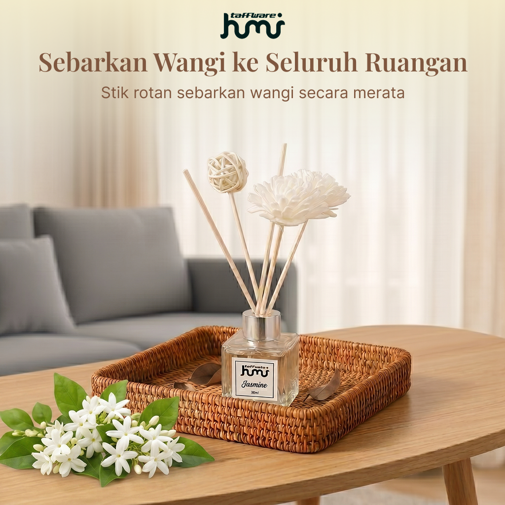 Gambar produk Taffware HUMI Pengharum Ruangan Reed Diffuser 50ml Jasmine - DF-100 - 1