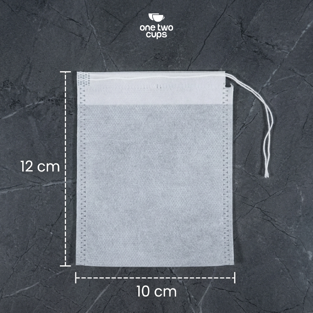 Gambar produk One Two Cups Kantong Teh Celup Kain Saringan Tea Bag Disposable 100PCS 10x12cm - M100 - 8