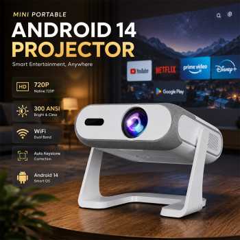 Xuan Proyektor Mini Portable Android 14 720P WiFi Dual Band 300 ANSI - HA116