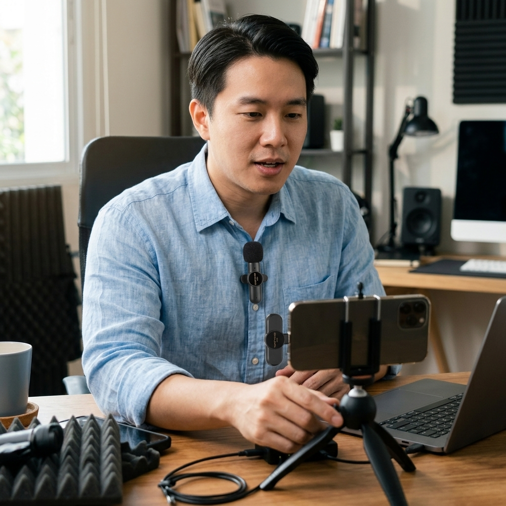 Gambar produk TaffSTUDIO Mic Wireless 2.4GHz Lavalier Mikrofon Vlogger USB Type C - HA85 - 3