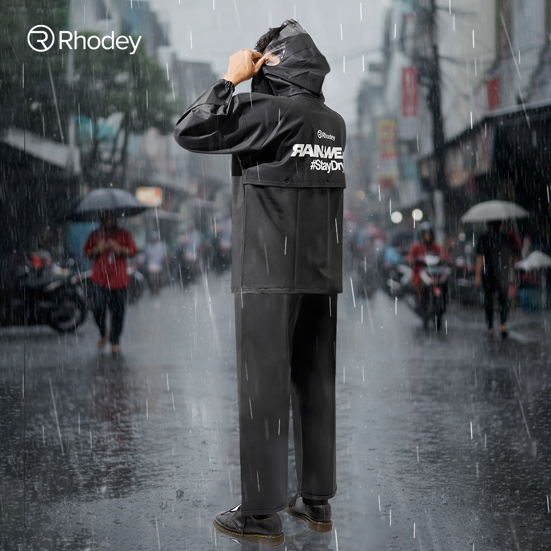 Gambar produk Rhodey Jas Hujan Setelan Motor Visor PVC Waterproof Raincoat M - ZY-12 - 6