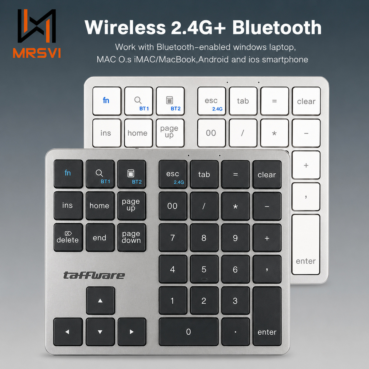 Gambar produk TaffGEAR Keyboard Numeric Numpad Wireless Bluetooth 2.4GHz Silent - K35 - 8