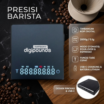 Gambar produk Taffware Digipounds Timbangan Kopi Digital Rechargeable 0.1g 2kg - LP02