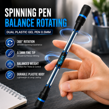 Gambar produk UEAV Spinning Pen Balance Rotating Pulpen Gel 0.5mm Dual Metal 1 PCS - A354