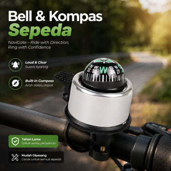 TaffSPORT Bel Sepeda Bicycle Compass with Trumpet Bell Aluminium - R2194