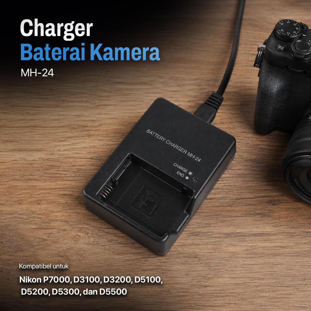 Gambar produk BRDRC Charger Baterai Kamera MH-24 for Nikon P7000 D5100 D5200 D5300 - BR100 - Utama