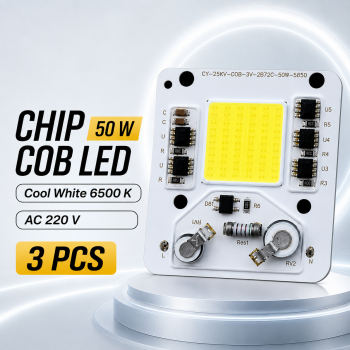 PROJE Chip LED Lampu COB Floodlight Spotlight 6500K 220V 50W 3 PCS - COB5258-AC220-50