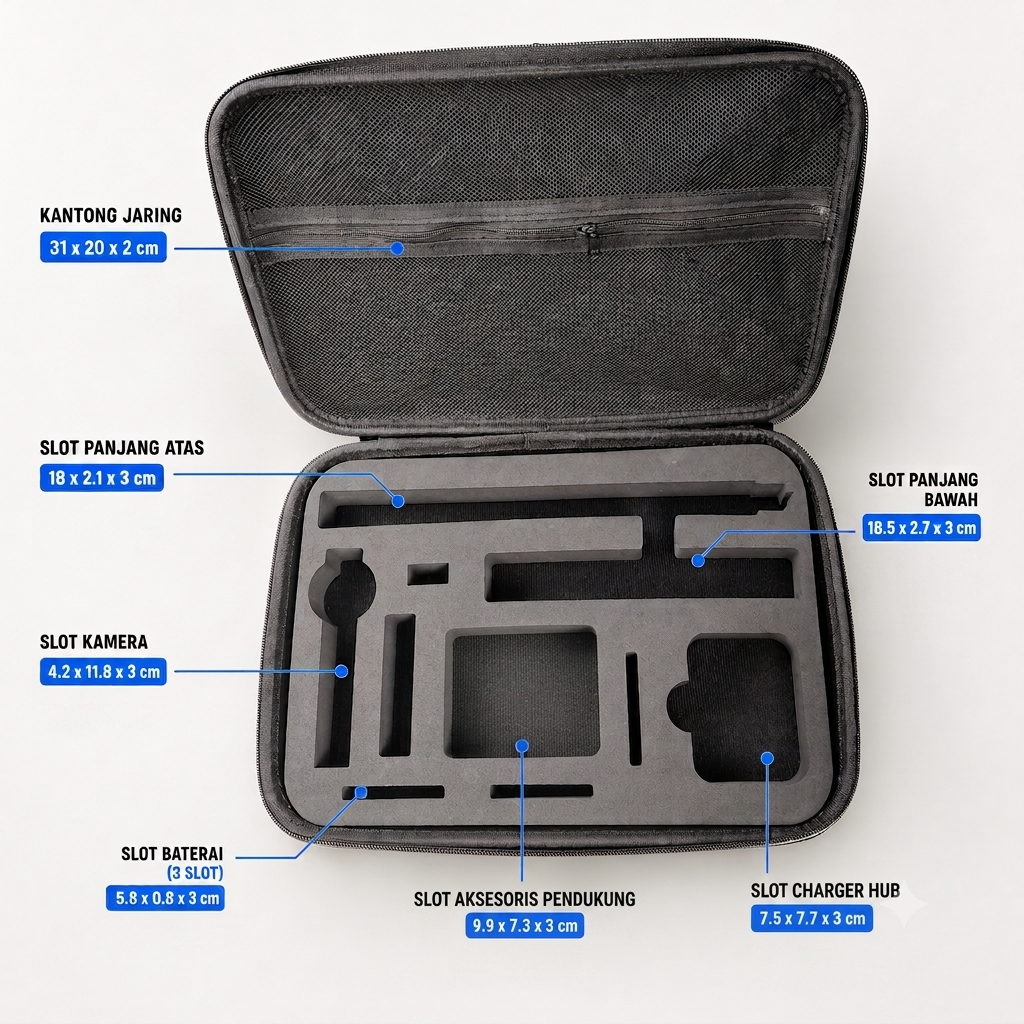 Gambar produk HRR Tas Kamera Hard Case Jinjing Action Cam Insta360 X3 X2 Waterproof - HR-32 - 5