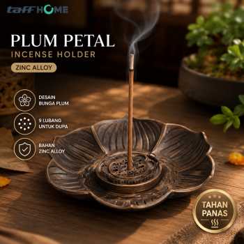 TaffHOME Tempat Dupa Plum Petal Incense Holder 9 Holes Zinc Alloy - XJ-9B