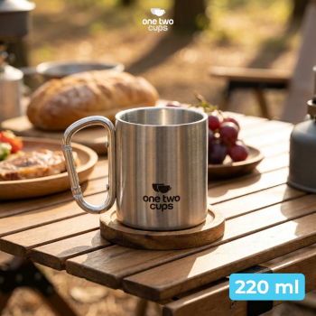 Gambar produk One Two Cups Cangkir Kopi Stainless Steel Carabiner Camping Cup 220ml - C125