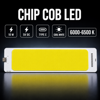 Virel Chip LED Lampu COB Floodlight Spotlight Cool White Type C 5V 10W - COB246-DC5-10
