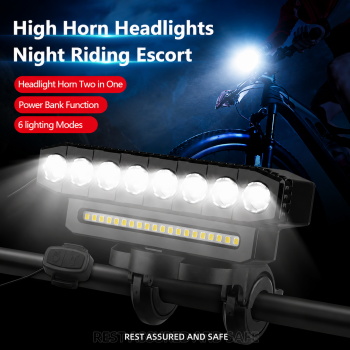LIMOST Lampu Depan Sepeda 8 LED 20 SMD Klakson 6 Mode 4000mAh IP44 - HYD-058