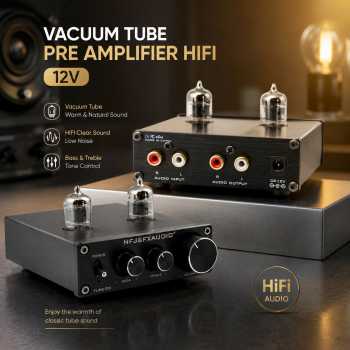 Gambar produk NFJ&FXAUDIO Vacuum Tube Speaker Pre Amplifier HiFi Audio 12V Low Noise - TUBE-03