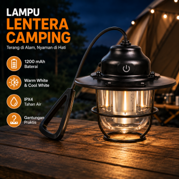 Htomaza Lampu Camping Tenda Gantung Retro Style 21in 1 Color 1200mAh - TM-989