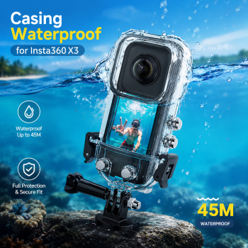 Gambar produk MODA Casing Anti Air Waterproof Action Camera Case for Insta360 X3 45M - DV4